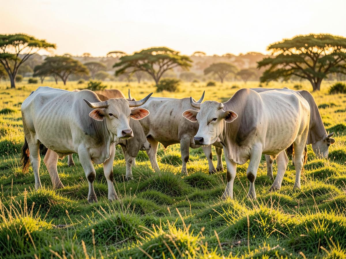 Cattle grazing on open grassland